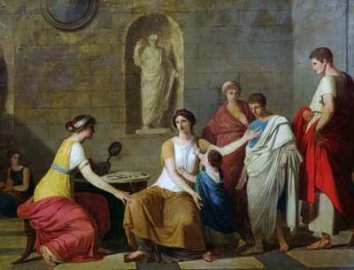 Die Mutter der Gracchi, um 1780 (Detail) von Joseph Benoît Suvée